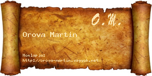 Orova Martin névjegykártya