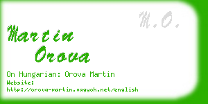 martin orova business card